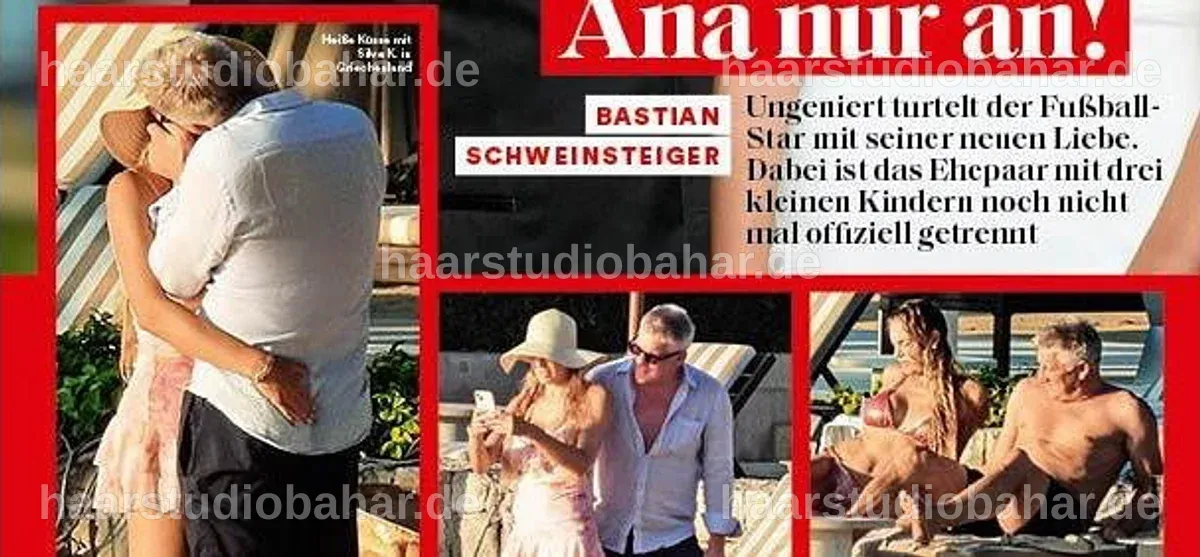 Silvia Kapitanova und Bastian Schweinsteiger genießen einen gemeinsamen Moment im Freien.