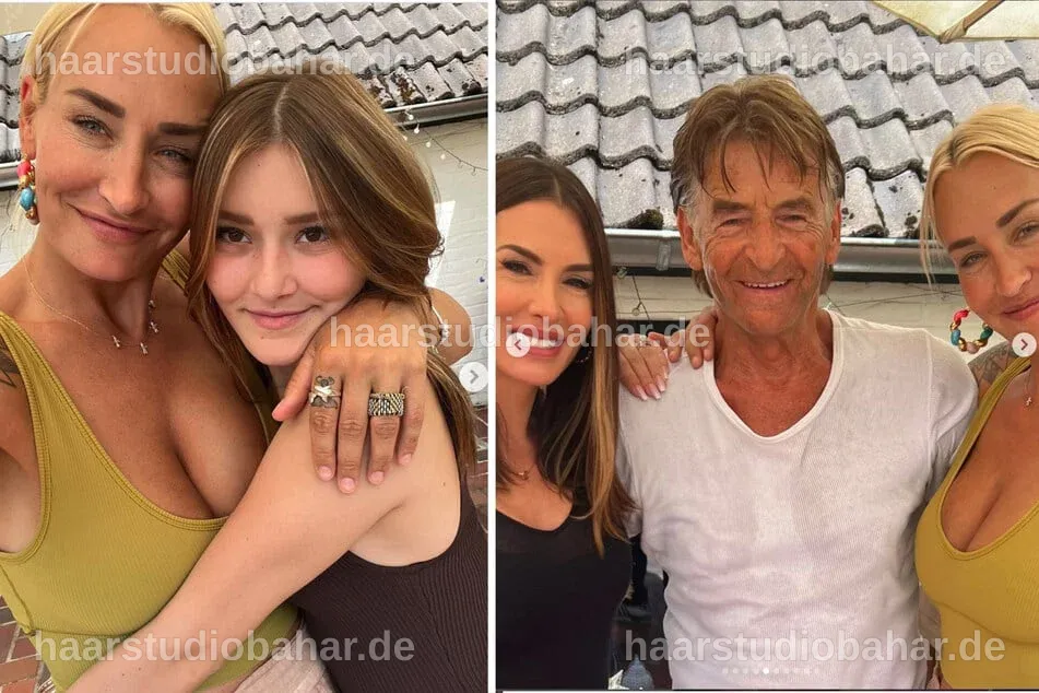 Sarah Connor umarmt ihre Schwester Anna-Maria Ferchichi herzlich.