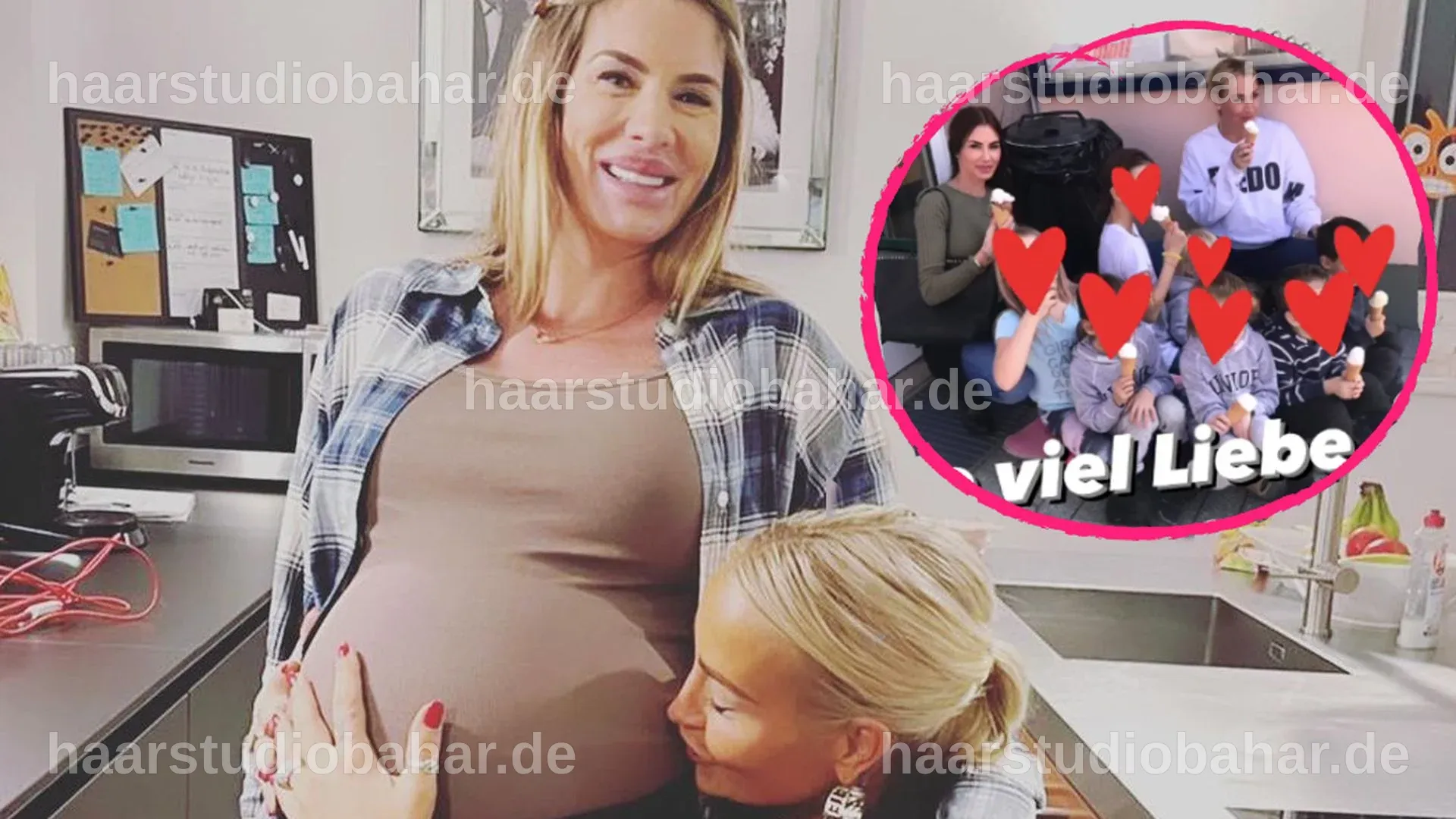 Sarah Connor gratuliert ihrer Schwester Anna-Maria mit einem strahlenden Lächeln.