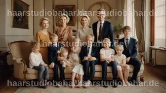 Ursula von der Leyen mit ihren Kindern, die ihre Lebenswege präsentieren.